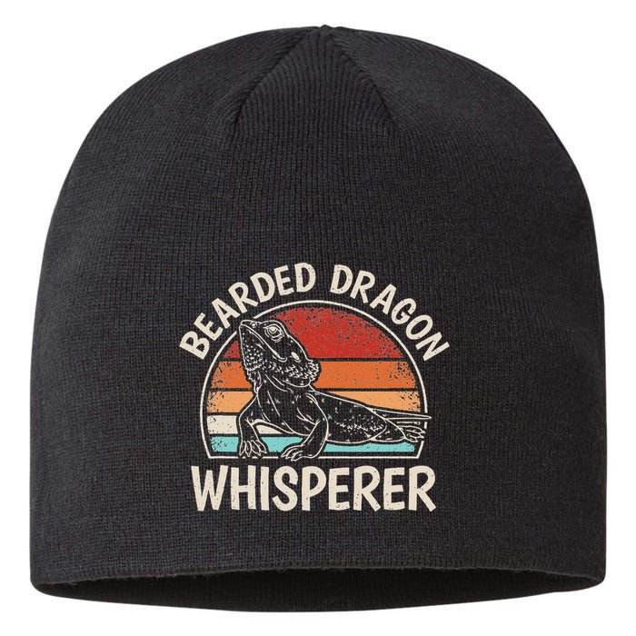 Retro Bearded Dragon Whisperer Funny Reptile Lizard Sustainable Beanie