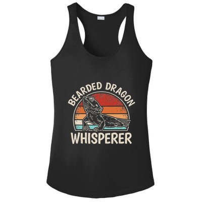 Retro Bearded Dragon Whisperer Funny Reptile Lizard Ladies PosiCharge Competitor Racerback Tank