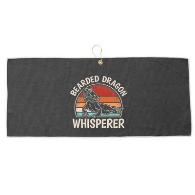 Retro Bearded Dragon Whisperer Funny Reptile Lizard Large Microfiber Waffle Golf Towel