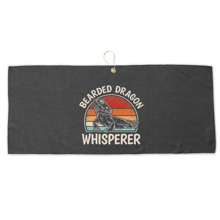 Retro Bearded Dragon Whisperer Funny Reptile Lizard Large Microfiber Waffle Golf Towel