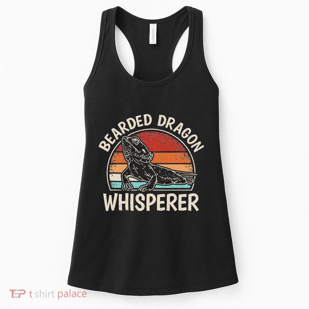 Retro Bearded Dragon Whisperer Funny Reptile Lizard Womens Tank Top