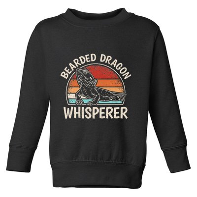 Retro Bearded Dragon Whisperer Funny Reptile Lizard Toddler Sweatshirt