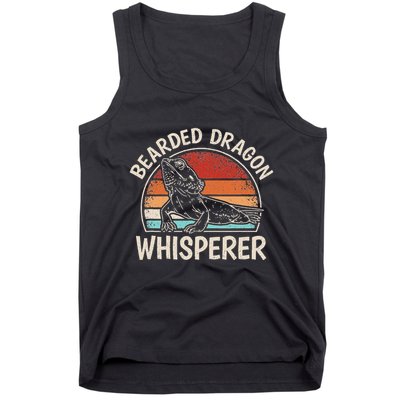 Retro Bearded Dragon Whisperer Funny Reptile Lizard Tank Top