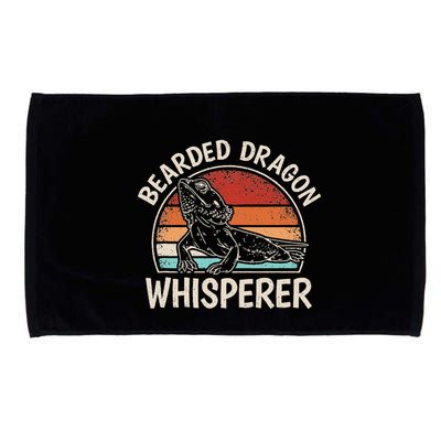 Retro Bearded Dragon Whisperer Funny Reptile Lizard Microfiber Hand Towel