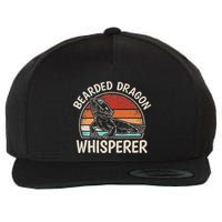 Retro Bearded Dragon Whisperer Funny Reptile Lizard Wool Snapback Cap