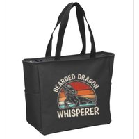 Retro Bearded Dragon Whisperer Funny Reptile Lizard Zip Tote Bag