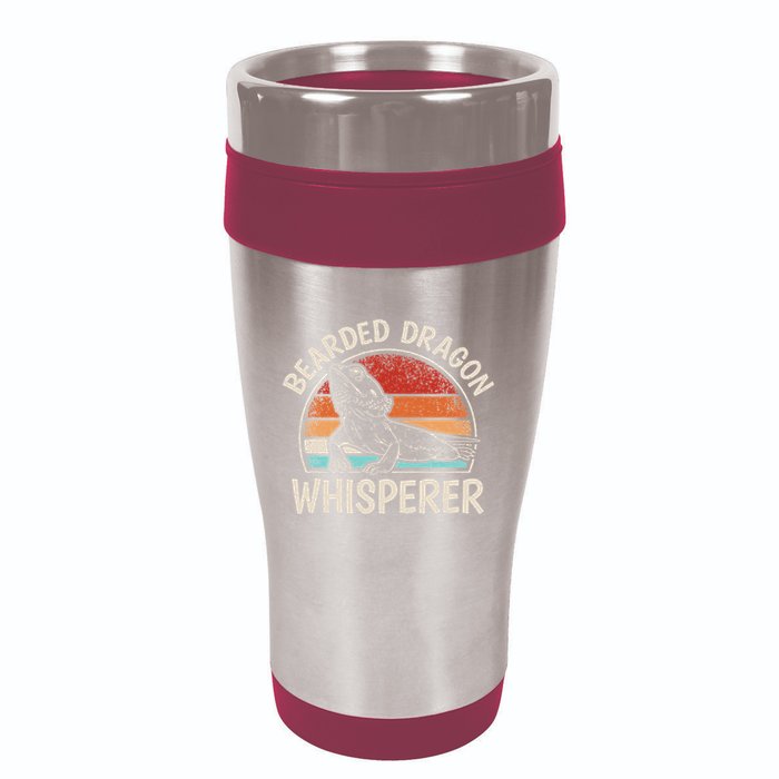 Retro Bearded Dragon Whisperer Funny Reptile Lizard 16oz Travel Tumbler
