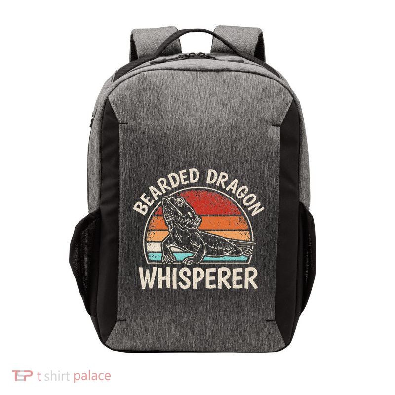 Retro Bearded Dragon Whisperer Funny Reptile Lizard Vector Backpack