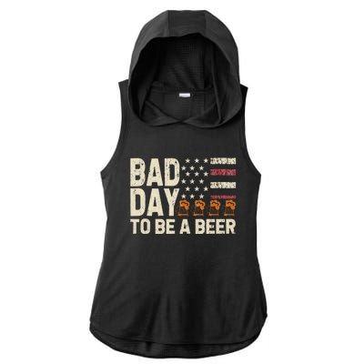 Retro Bad Day To Be A Bee.R Usa Flag Beer 4th Of July Ladies PosiCharge Tri-Blend Wicking Draft Hoodie Tank