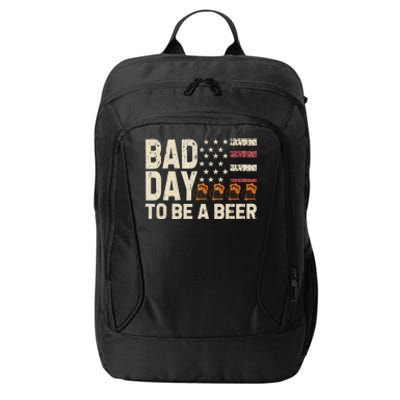 Retro Bad Day To Be A Bee.R Usa Flag Beer 4th Of July City Backpack