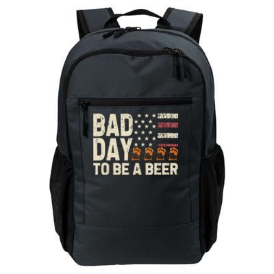 Retro Bad Day To Be A Bee.R Usa Flag Beer 4th Of July Daily Commute Backpack