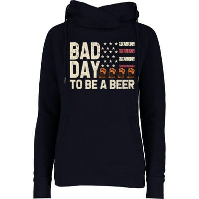 Retro Bad Day To Be A Bee.R Usa Flag Beer 4th Of July Womens Funnel Neck Pullover Hood