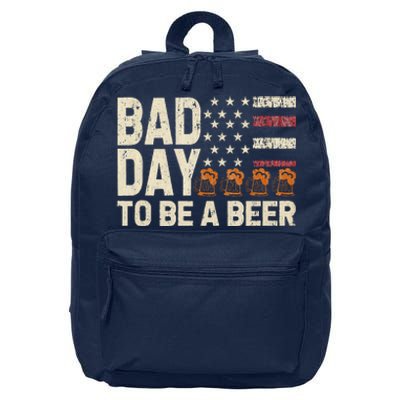 Retro Bad Day To Be A Bee.R Usa Flag Beer 4th Of July 16 in Basic Backpack