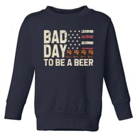 Retro Bad Day To Be A Bee.R Usa Flag Beer 4th Of July Toddler Sweatshirt