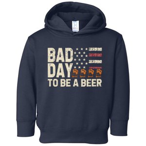 Retro Bad Day To Be A Bee.R Usa Flag Beer 4th Of July Toddler Hoodie