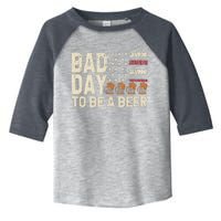 Retro Bad Day To Be A Bee.R Usa Flag Beer 4th Of July Toddler Fine Jersey T-Shirt