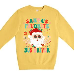 Retro Bus Driver Christmas Santa Favorite Bus Driver Premium Crewneck Sweatshirt