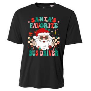 Retro Bus Driver Christmas Santa Favorite Bus Driver Cooling Performance Crew T-Shirt