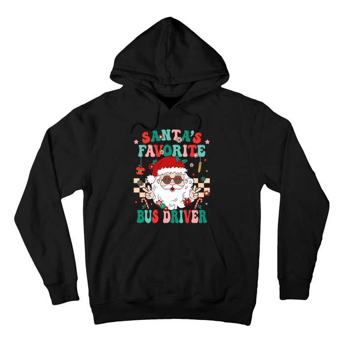 Retro Bus Driver Christmas Santa Favorite Bus Driver Hoodie