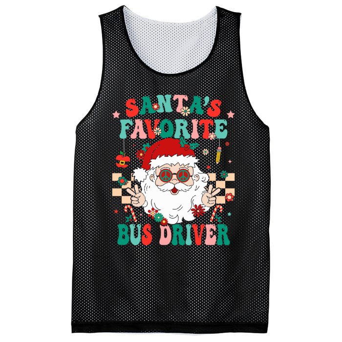 Retro Bus Driver Christmas Santa Favorite Bus Driver Mesh Reversible Basketball Jersey Tank