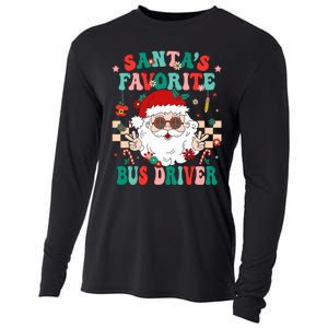 Retro Bus Driver Christmas Santa Favorite Bus Driver Cooling Performance Long Sleeve Crew