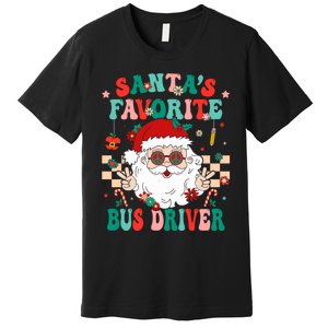 Retro Bus Driver Christmas Santa Favorite Bus Driver Premium T-Shirt