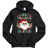 Retro Bus Driver Christmas Santa Favorite Bus Driver Tie Dye Hoodie