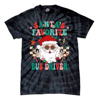 Retro Bus Driver Christmas Santa Favorite Bus Driver Tie-Dye T-Shirt