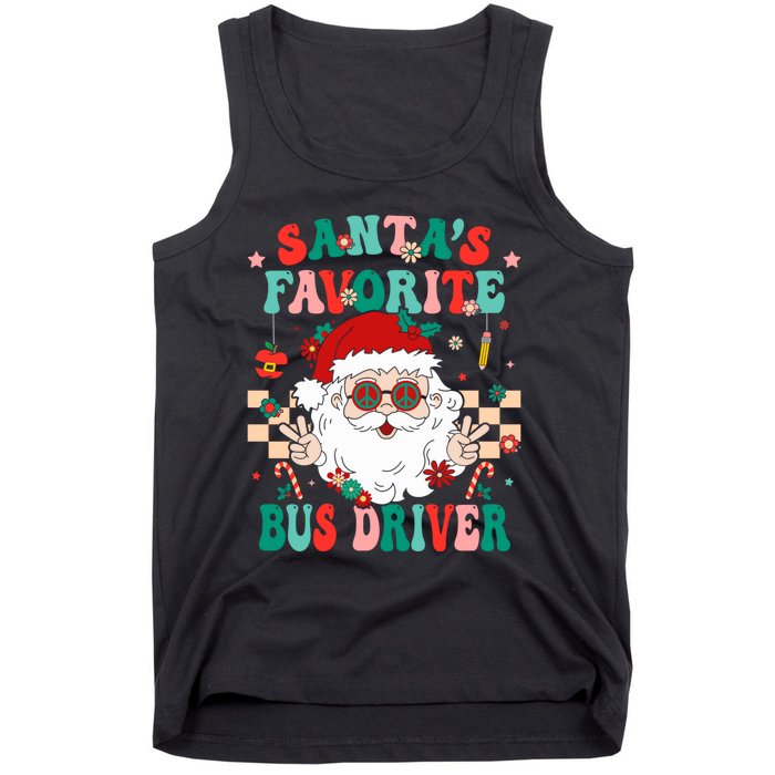 Retro Bus Driver Christmas Santa Favorite Bus Driver Tank Top