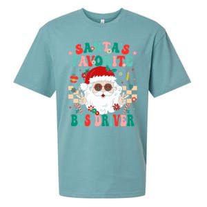 Retro Bus Driver Christmas Santa Favorite Bus Driver Sueded Cloud Jersey T-Shirt