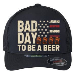 Retro Bad Day To Be Beer Usa Flag Beer 4th Of July Flexfit Unipanel Trucker Cap