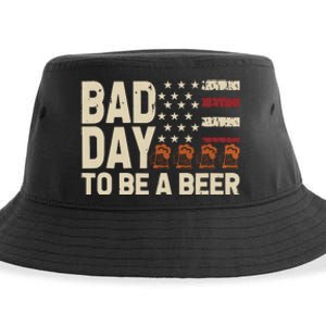 Retro Bad Day To Be Beer Usa Flag Beer 4th Of July Sustainable Bucket Hat