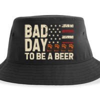 Retro Bad Day To Be Beer Usa Flag Beer 4th Of July Sustainable Bucket Hat