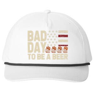 Retro Bad Day To Be Beer Usa Flag Beer 4th Of July Snapback Five-Panel Rope Hat