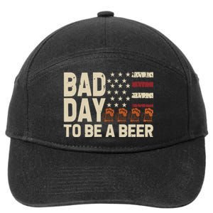 Retro Bad Day To Be Beer Usa Flag Beer 4th Of July 7-Panel Snapback Hat