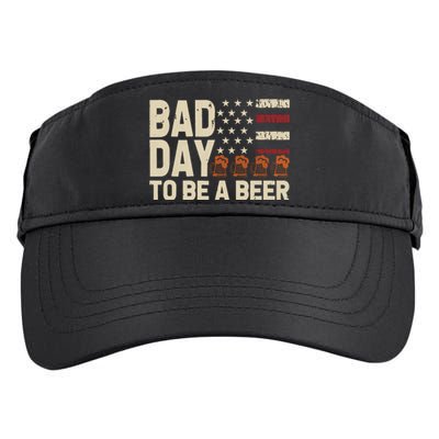 Retro Bad Day To Be Beer Usa Flag Beer 4th Of July Adult Drive Performance Visor