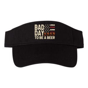 Retro Bad Day To Be Beer Usa Flag Beer 4th Of July Valucap Bio-Washed Visor