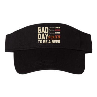 Retro Bad Day To Be Beer Usa Flag Beer 4th Of July Valucap Bio-Washed Visor