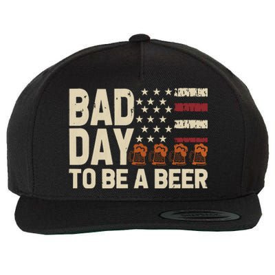 Retro Bad Day To Be Beer Usa Flag Beer 4th Of July Wool Snapback Cap