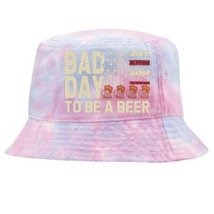 Retro Bad Day To Be Beer Usa Flag Beer 4th Of July Tie-Dyed Bucket Hat