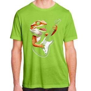 Rocker Bearded Dragon Playing Guitar Guitarist Music Band Adult ChromaSoft Performance T-Shirt