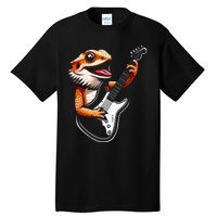 Rocker Bearded Dragon Playing Guitar Guitarist Music Band Tall T-Shirt