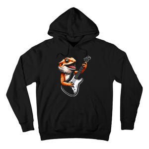 Rocker Bearded Dragon Playing Guitar Guitarist Music Band Tall Hoodie