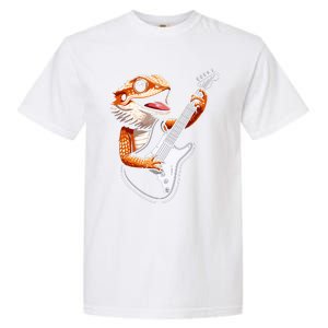 Rocker Bearded Dragon Playing Guitar Guitarist Music Band Garment-Dyed Heavyweight T-Shirt