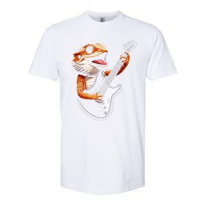 Rocker Bearded Dragon Playing Guitar Guitarist Music Band Softstyle CVC T-Shirt