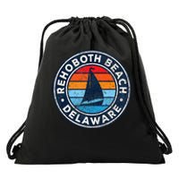 Rehoboth Beach Delaware De Vintage Sailboat Drawstring Bag