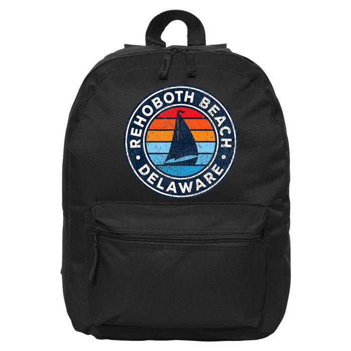 Rehoboth Beach Delaware De Vintage Sailboat 16 in Basic Backpack