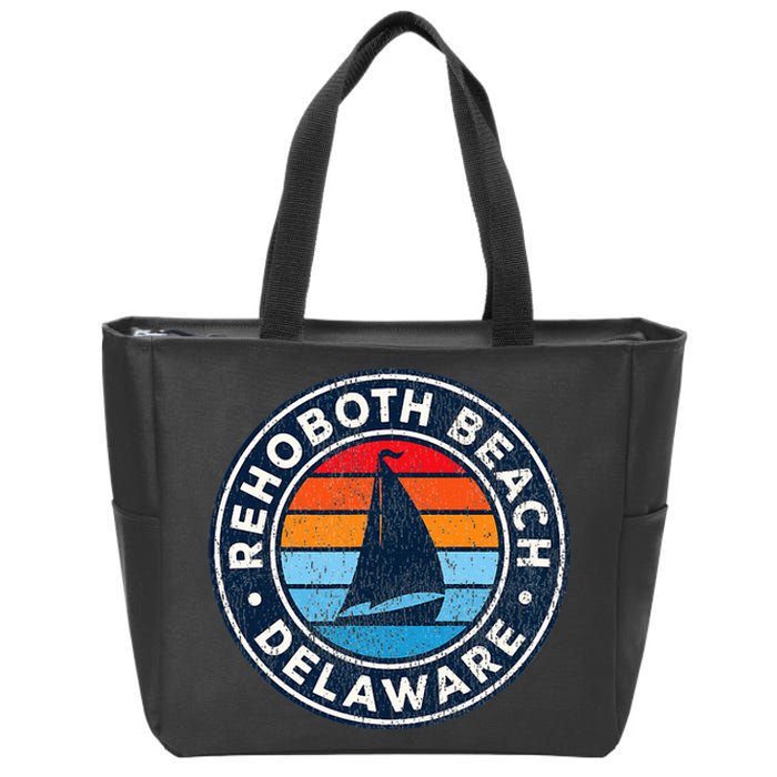 Rehoboth Beach Delaware De Vintage Sailboat Zip Tote Bag