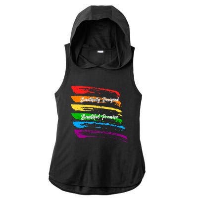 Rainbows Beautifully Designed Beautiful Promise Ladies PosiCharge Tri-Blend Wicking Draft Hoodie Tank