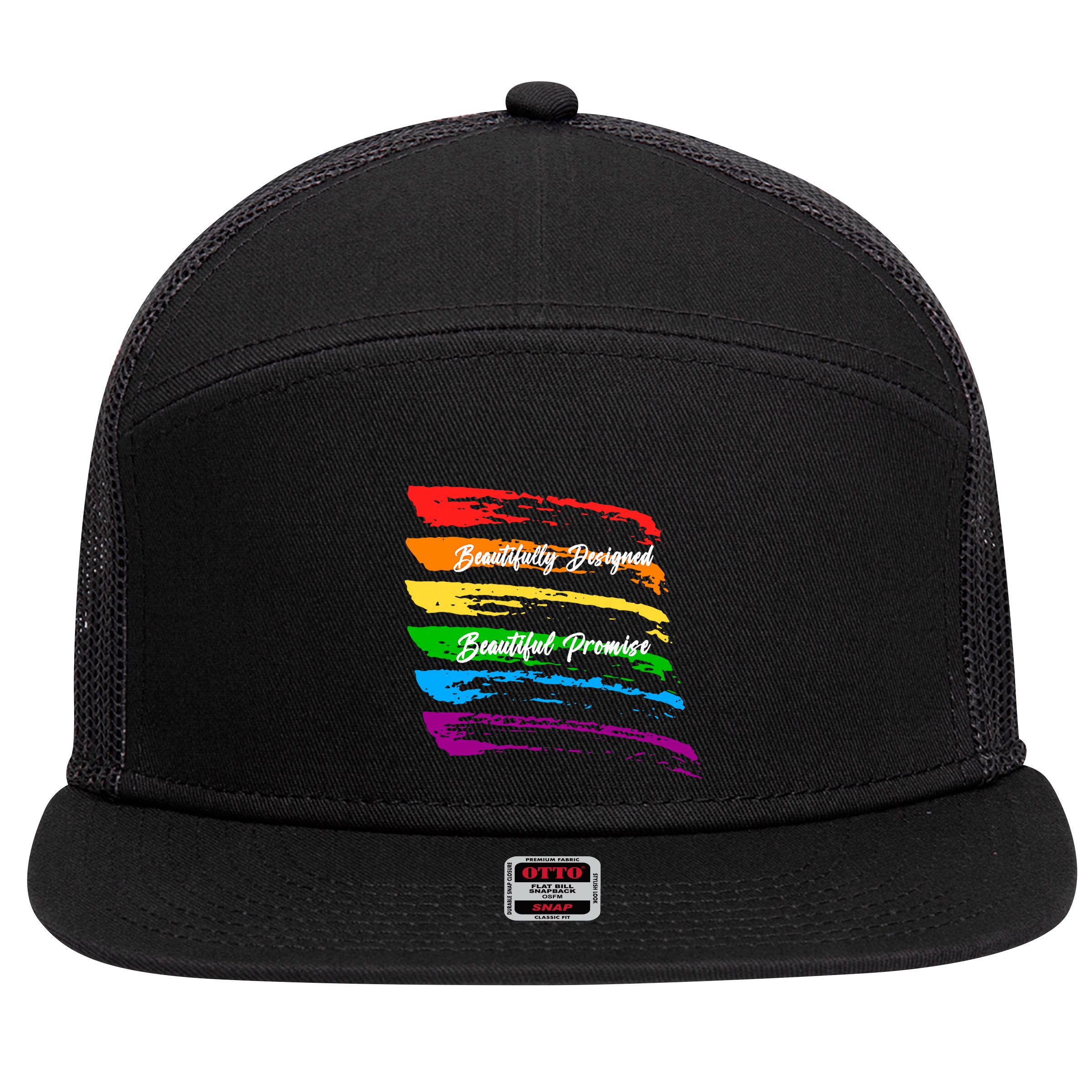 Rainbows Beautifully Designed Beautiful Promise 7 Panel Mesh Trucker Snapback Hat